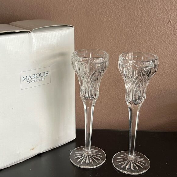 Marquis Waterford winter celebration crystal candle sticks nwt - Picture 7 of 10
